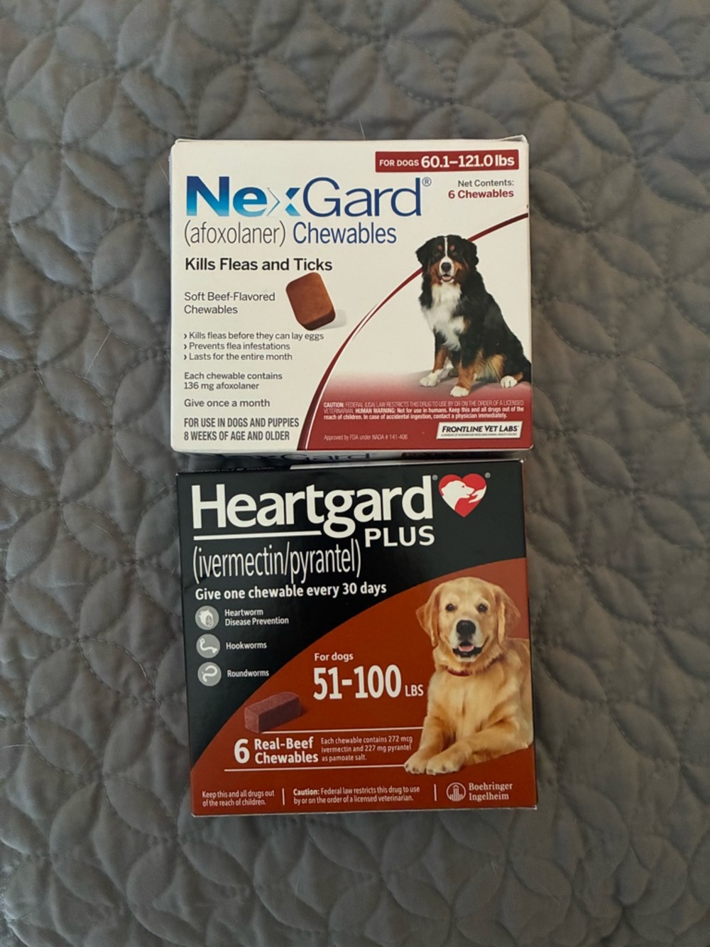 Nexgard 60.1-121 lbs & Heartgard 55-100 lbs for Dogs BUNDLE 6 Month Supply